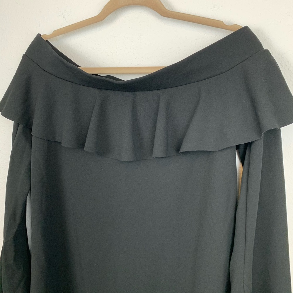 Zara Basics women’s black ruffle off shoulder top - Picture 7 of 7